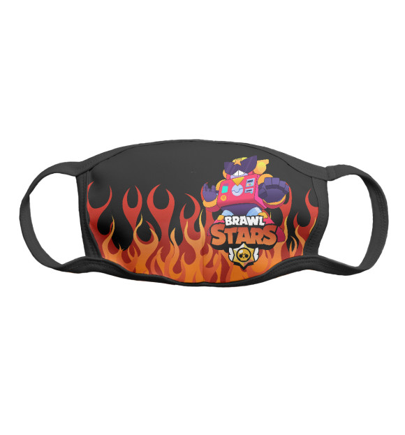 Маска тканевая с изображением Brawl Stars Вольт цвета Белый