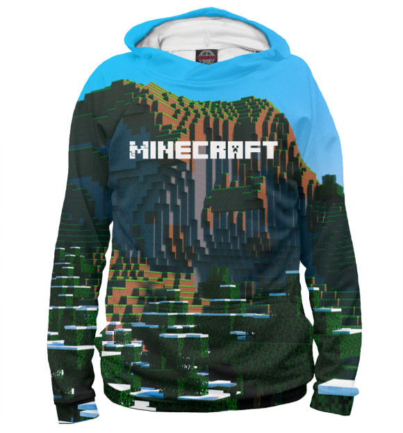 Мужское худи с изображением Minecraft цвета Белый