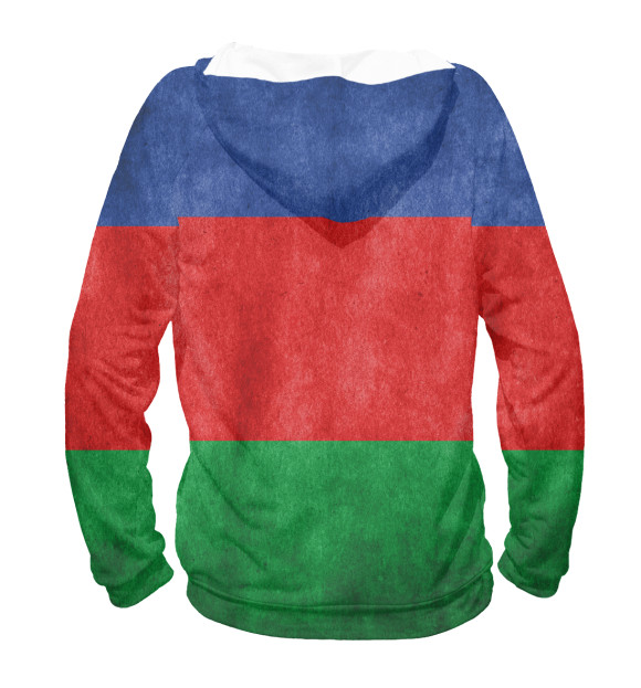 Мужское худи с изображением Флаг Азербайджана цвета Белый