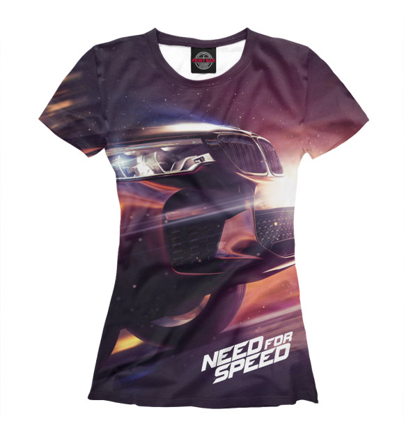 Женская футболка с изображением Need For Speed цвета Белый