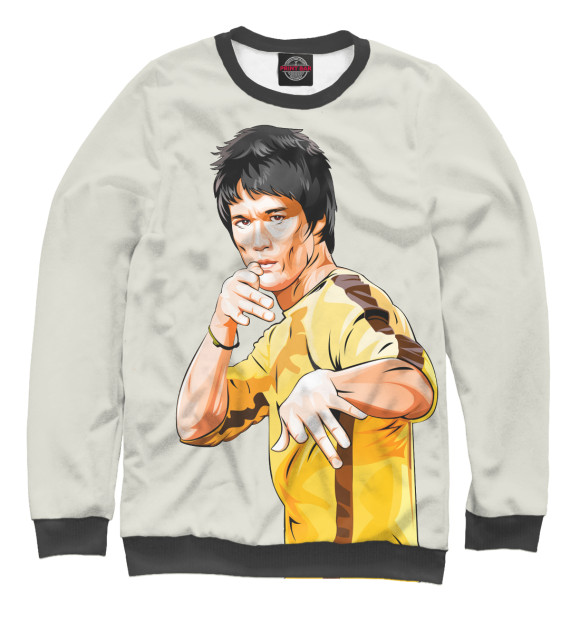 Женский свитшот с изображением Bruce Lee цвета Белый