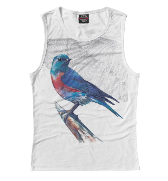 Майка для девочки с изображением Синяя Птица цвета Белый