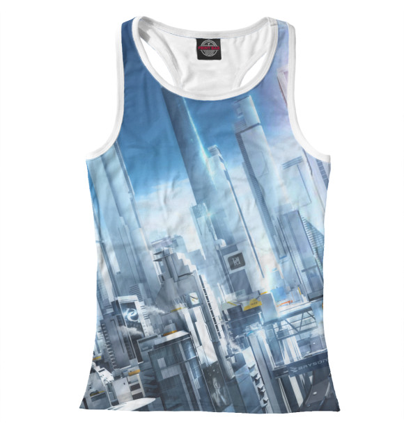 Женская майка-борцовка с изображением Mirror's Edge цвета Белый