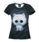 Женская футболка White kitten