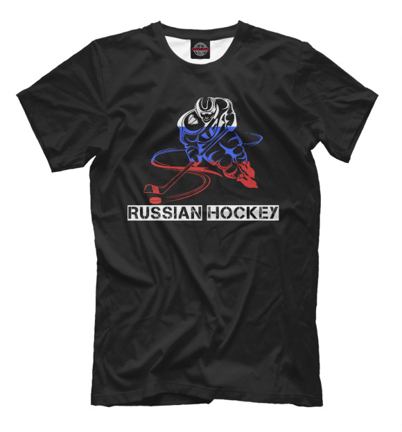 Футболка для мальчиков с изображением Russian Hockey цвета Белый