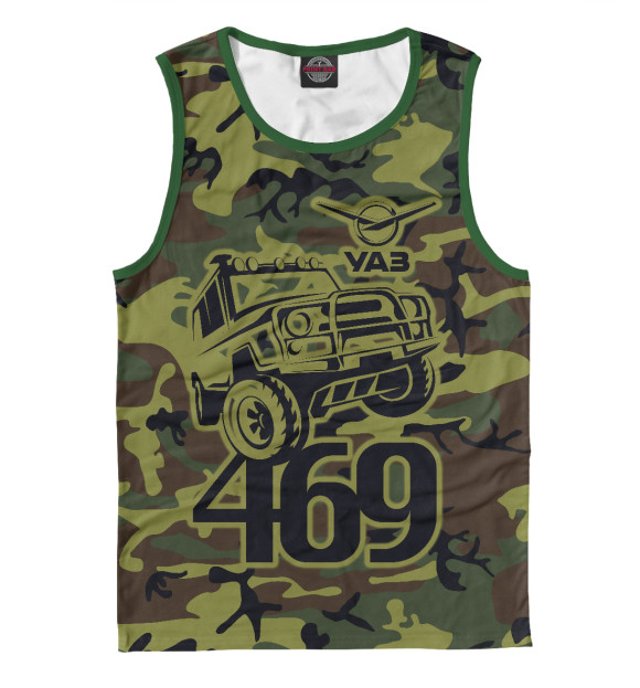 Мужская майка с изображением УАЗ-469 цвета Белый