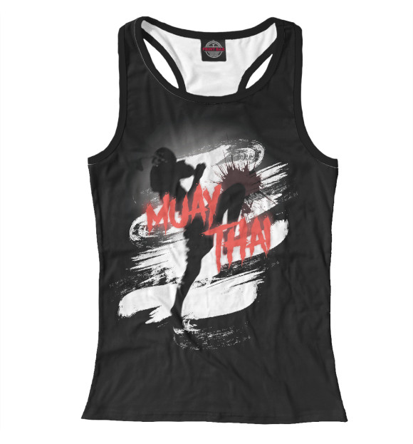 Женская майка-борцовка с изображением Muay Thai цвета Белый