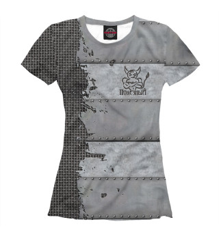 Женская футболка Бес Полезный (металлические пластины)