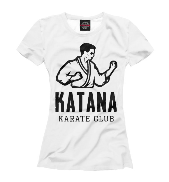 Женская футболка с изображением Karate club цвета Белый