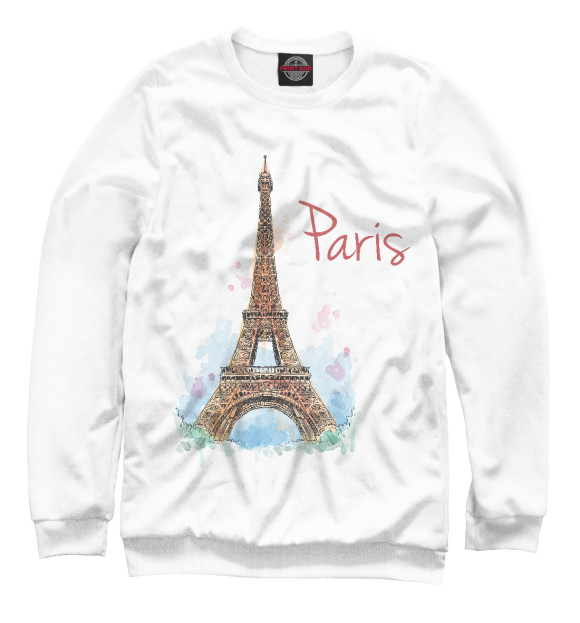 Женский свитшот с изображением Париж цвета Белый