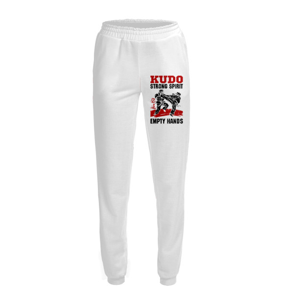 Женские спортивные штаны с изображением Кудо цвета Белый