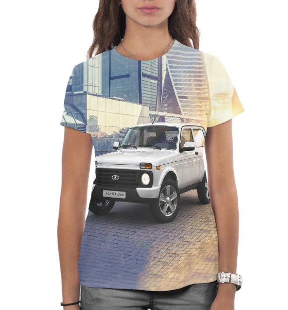 Женская футболка с изображением LADA 4x4 Urban цвета Белый