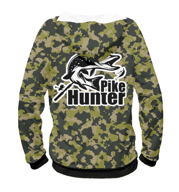 Мужское худи с изображением Pike Hunter цвета Белый