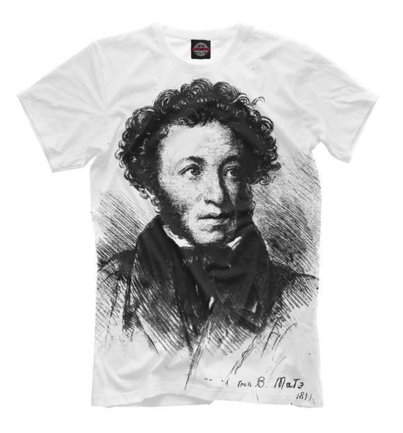 Мужская футболка с изображением Пушкин А.С. цвета Молочно-белый
