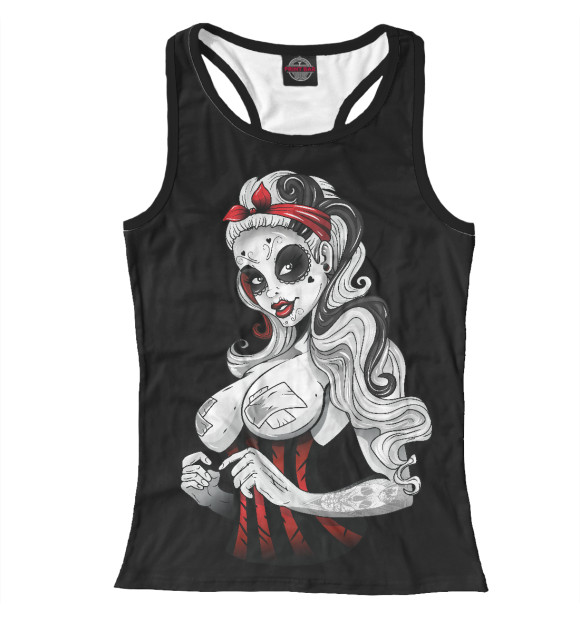 Женская майка-борцовка с изображением Девушка цвета Белый