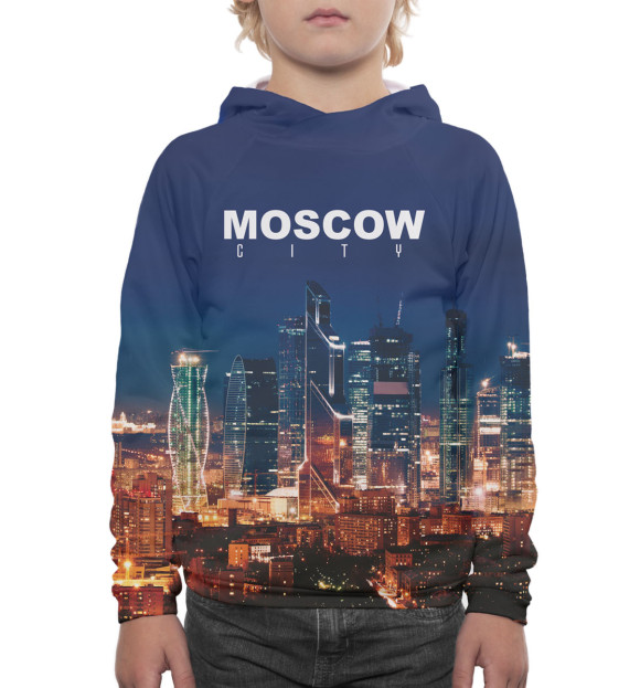 Худи для мальчика с изображением Москва цвета Белый