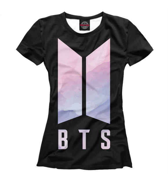 Женская футболка с изображением BTS цвета Белый