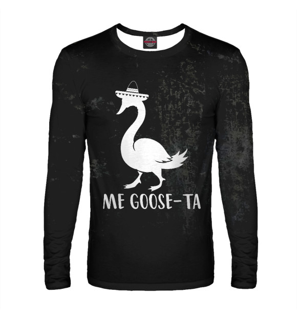 Мужской лонгслив с изображением Me Goose-Ta цвета Белый