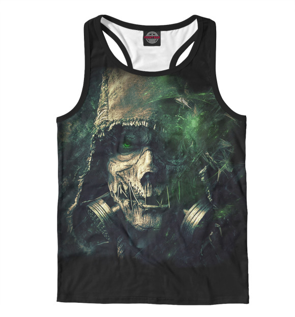 Мужская майка-борцовка с изображением Пугало цвета Белый