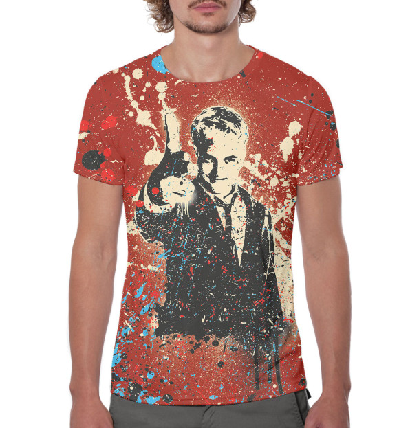 Мужская футболка с изображением На Игле цвета Белый