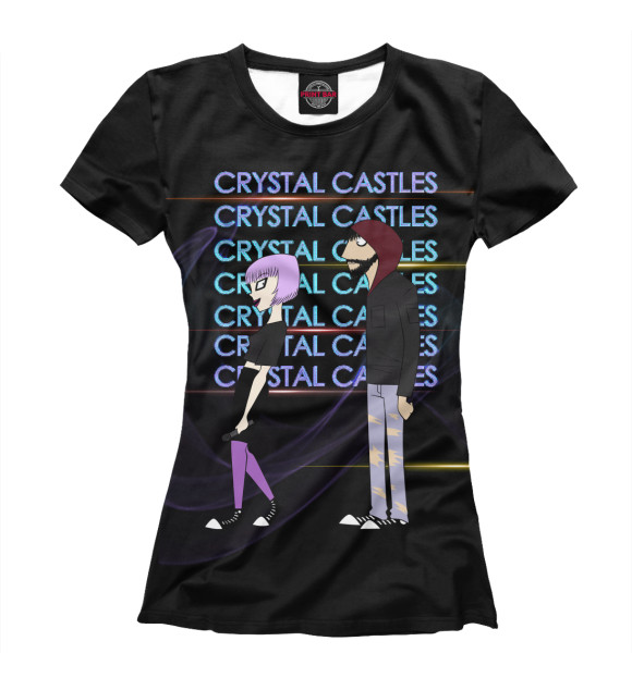 Футболка для девочек с изображением Crystal Castles цвета Белый