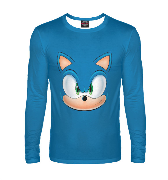 Мужской лонгслив с изображением Sonic цвета Белый