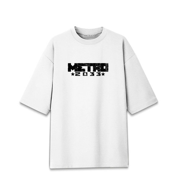 Мужская футболка оверсайз с изображением Metro цвета Белый