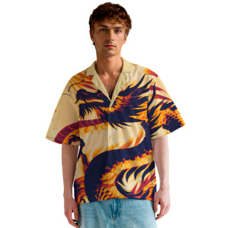 Мужская гавайская рубашка Азиатский дракон