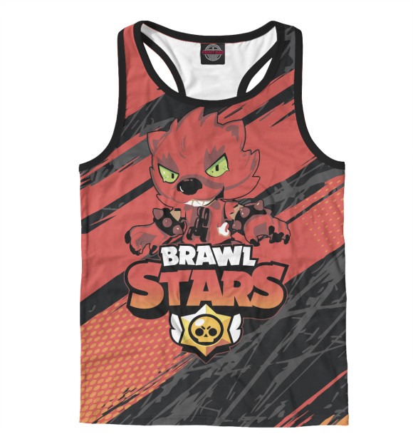 Мужская майка-борцовка с изображением Brawl Stars цвета Белый