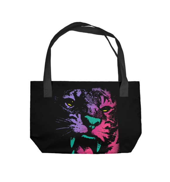 Пляжная сумка с изображением Морда тигра цвета 
