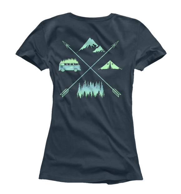 Футболка для девочек с изображением Mountains цвета Белый