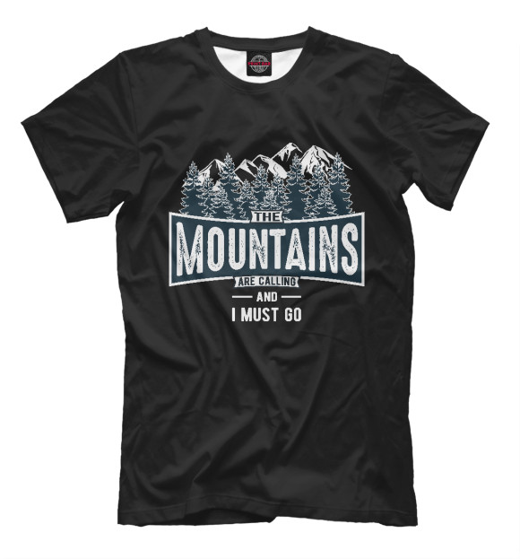 Мужская футболка с изображением The Mountains цвета Черный