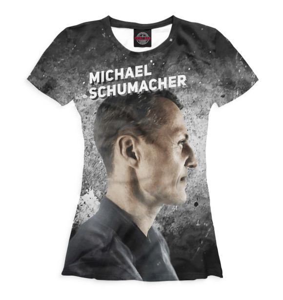 Женская футболка с изображением Михаэль Шумахер цвета Белый