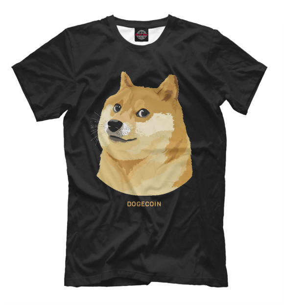 Мужская футболка с изображением Dogecoin цвета Белый