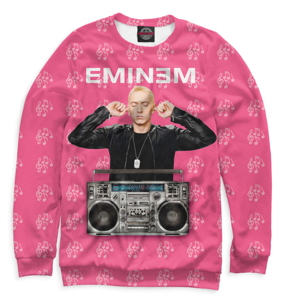 Мужской свитшот с изображением Eminem цвета Розовый