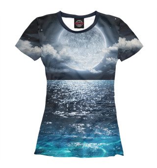 Женская футболка Лунная ночь