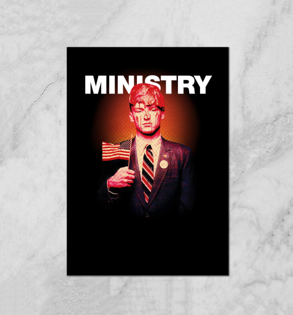 Плакат с изображением Ministry цвета Белый