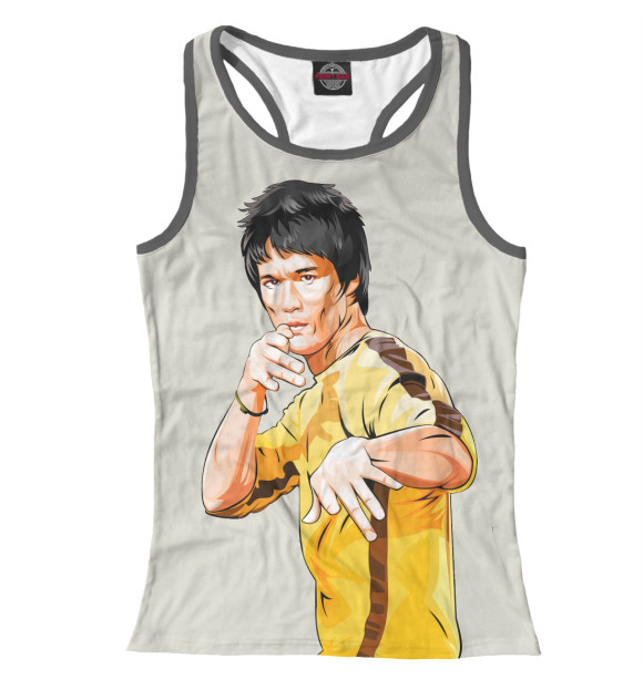 Женская майка-борцовка с изображением Bruce Lee цвета Белый