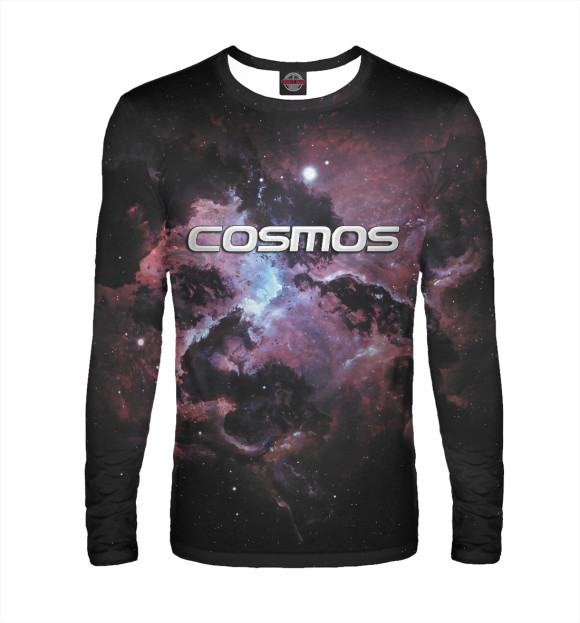 Мужской лонгслив с притом Cosmos цвета Белый Мужской лонгслив с изображением Cosmos цвета Белый