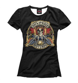 Женская футболка Череп - байкер