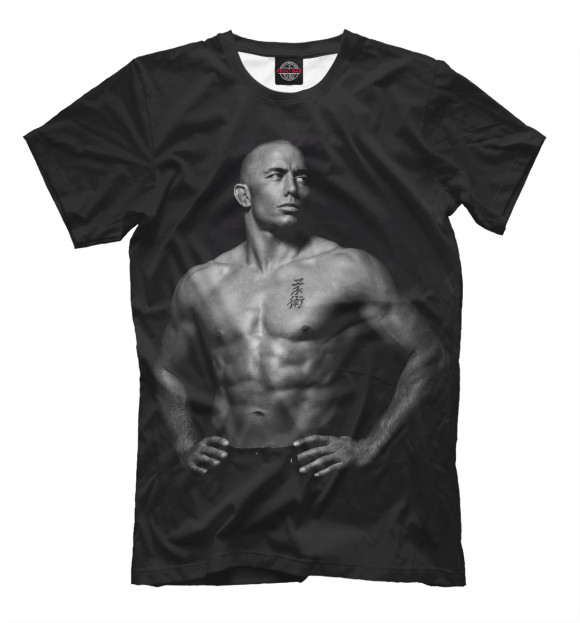 Мужская футболка с изображением Жорж Сен-Пьер цвета Черный