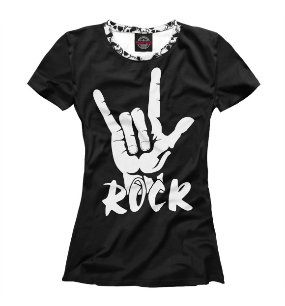 Футболка для девочек с изображением Rock цвета Белый