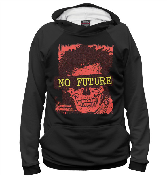 Мужское худи с изображением No Future цвета Белый