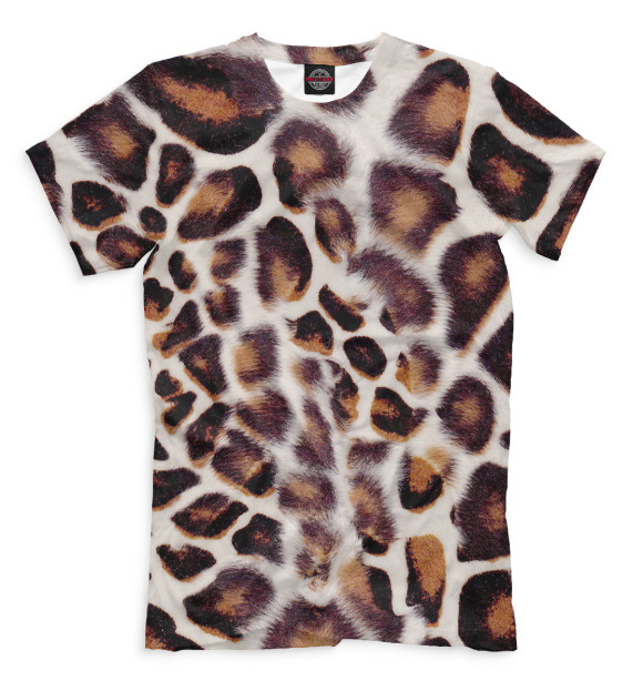 Мужская футболка с изображением Дымчатый леопард цвета Молочно-белый