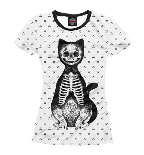 

Футболки Print Bar, Белый, Готический кот