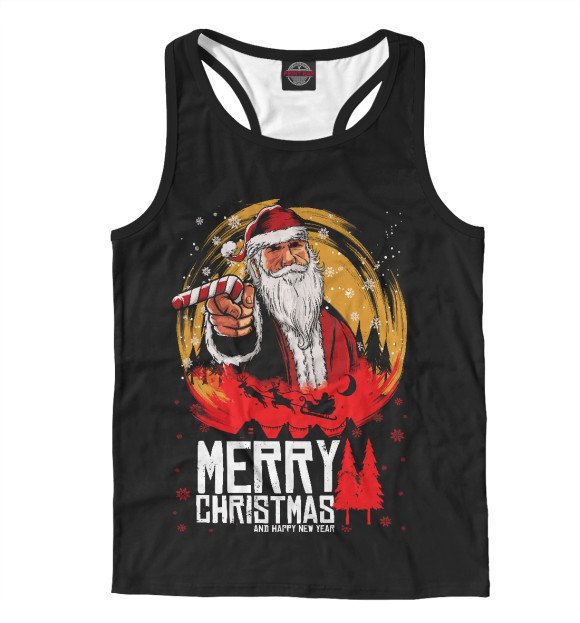 Мужская майка-борцовка с изображением New Year цвета Р‘РµР»С‹Р№