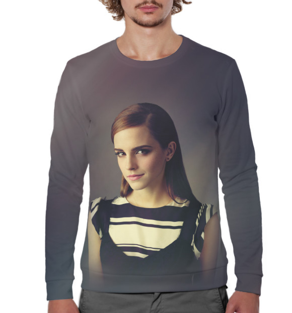 Мужской свитшот с изображением Эмма Уотсон цвета Белый