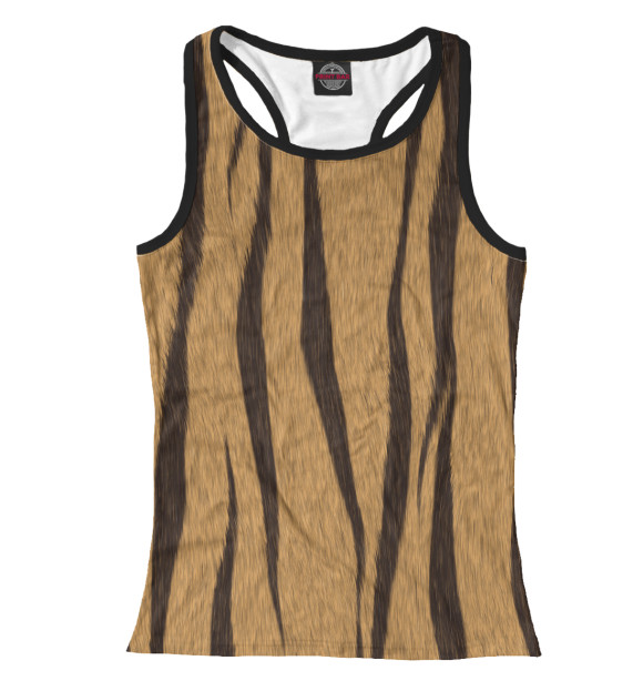 Женская майка-борцовка с изображением Тигр цвета Белый