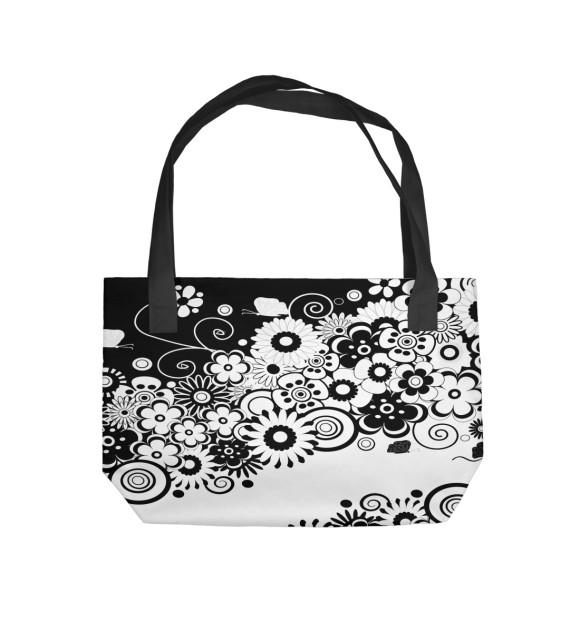Пляжная сумка с изображением Цветочный орнамент цвета 