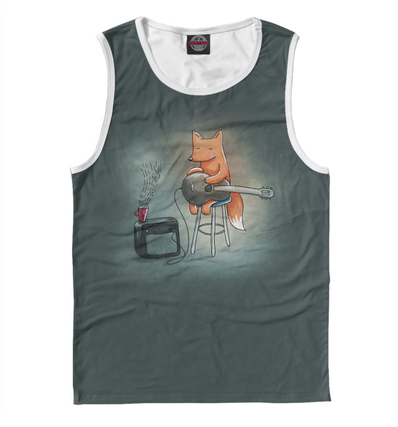 Майка для мальчика с изображением Rocking Fox цвета Белый